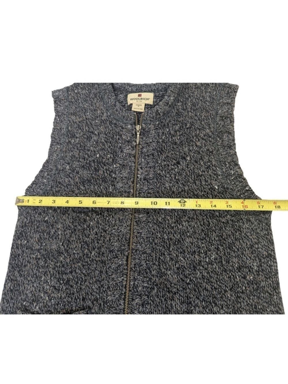 Woolrich Cardinal Embroidered Zip Sweater Vest Black Heather Size M Cottagecore - Picture 11 of 16